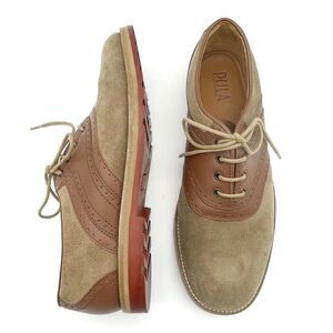 PULA Roberta Tan Brown Suede Leather Oxford Lace-Up Shoes Academia Womens Size 9
